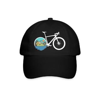 Gravel Bike Natur Rennrad Fahrrad lustige Geschenk - Baseballkappe - Schwarz/Schwarz - Vorne