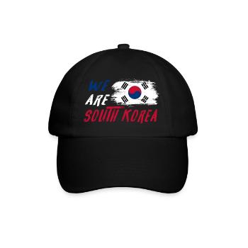 Wir sind Südkorea - Baseballkappe - Schwarz/Schwarz - Vorne