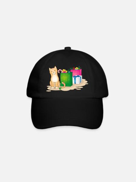 Weihnachtskatze - Baseballkappe - Schwarz/Schwarz