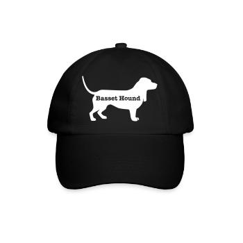 Basset Hound - Baseballkappe - Schwarz/Schwarz - Vorne
