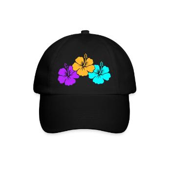 hibiskus - Baseballkappe - Schwarz/Schwarz - Vorne