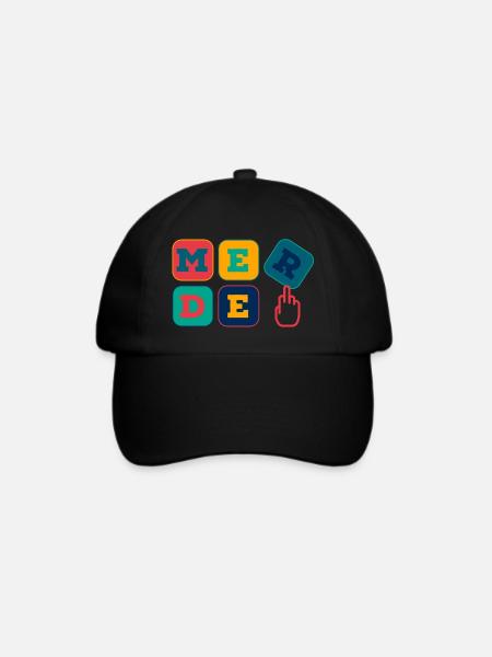 Merde! - Stinkefinger - Baseballkappe - Schwarz/Schwarz