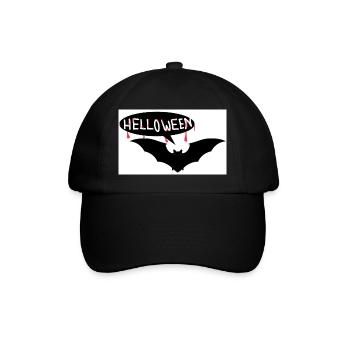 Halloween Fledermaus - Baseballkappe - Schwarz/Schwarz - Vorne