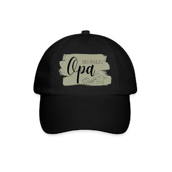 Bis bald, Opa Aufdruck, Elefanten, Olivgrün - Baseballkappe - Schwarz/Schwarz - Vorne