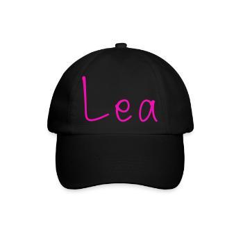 Lea Neon Pink Handschrift - Baseballkappe - Schwarz/Schwarz - Vorne