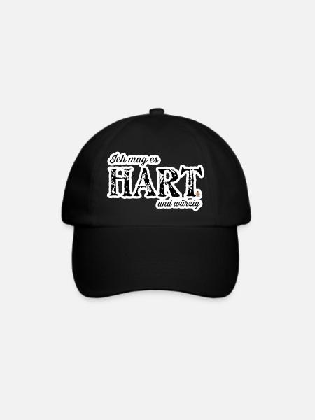 Hart und Würzig Textdesign - Baseballkappe - Schwarz/Schwarz
