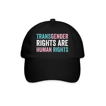 LGBTQ Pride Month - Transgender-Rechte sind menschlich R - Baseballkappe - Schwarz/Schwarz - Vorne