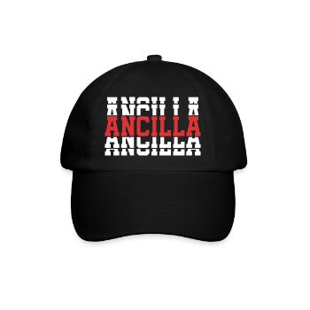 Girl Name Ancilla gestapelte Geschenkidee - Baseballkappe - Schwarz/Schwarz - Vorne