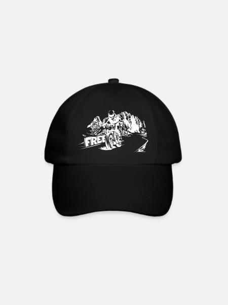 Motorrad Berge Dolomiten frei Freiheit Biker Logo - Baseballkappe - Schwarz/Schwarz