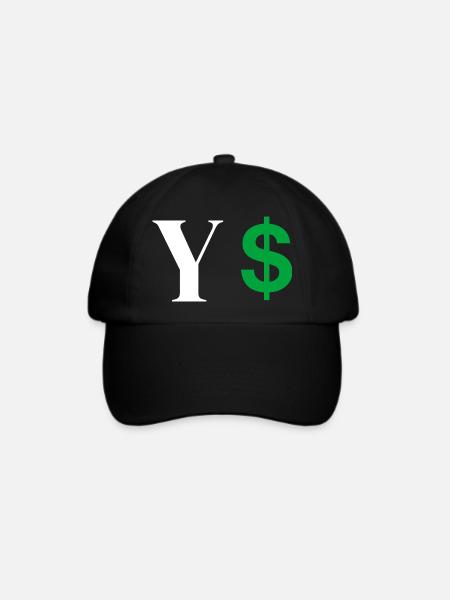 Buchstabe y Dollar - Baseballkappe - Schwarz/Schwarz