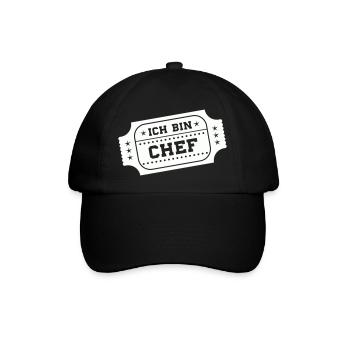 ich bin chef - Baseballkappe - Schwarz/Schwarz - Vorne
