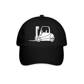 Gabelstapler Silhouette: Transport & Staplerfahrer - Baseballkappe - Schwarz/Schwarz - Vorne
