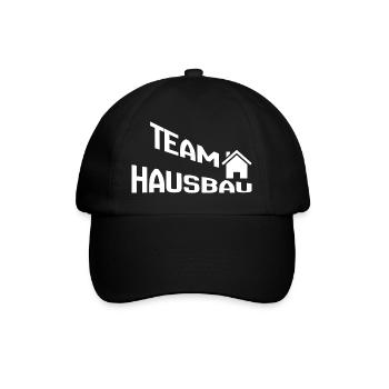 Team Hausbau - Baseballkappe - Schwarz/Schwarz - Vorne