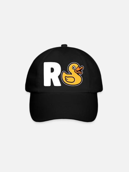 R Ente - Rente - Baseballkappe - Schwarz/Schwarz