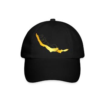 Goldküsten Gemeinden an Zürichsee Silhouette - Baseballkappe - Schwarz/Schwarz - Vorne