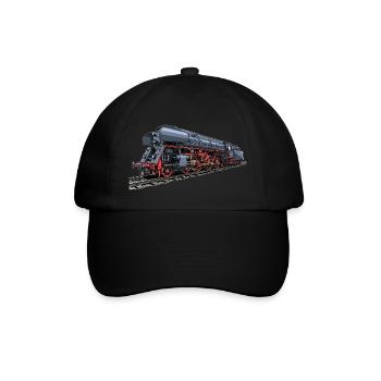 Dampflok im Retro-Look 01 519 - Baseballkappe - Schwarz/Schwarz - Vorne
