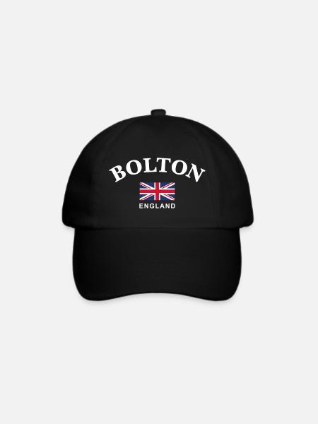 Bolton, England - Baseballkappe - Schwarz/Schwarz