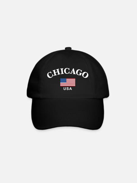 Chicago, USA - Baseballkappe - Schwarz/Schwarz