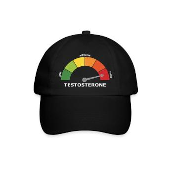 Testosteron Kraftsport Gym Pumper Low Cortisol JGA - Baseballkappe - Schwarz/Schwarz - Vorne