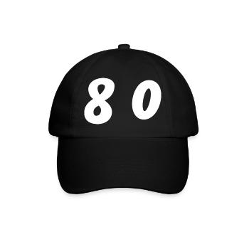 80. 80 JAHRE. 80. JUBILÄUM. 80-JAHRES-JUBILÄUM. - Baseballkappe - Schwarz/Schwarz - Vorne