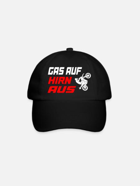 Gas_auf_Hirn_aus - Baseballkappe - Schwarz/Schwarz