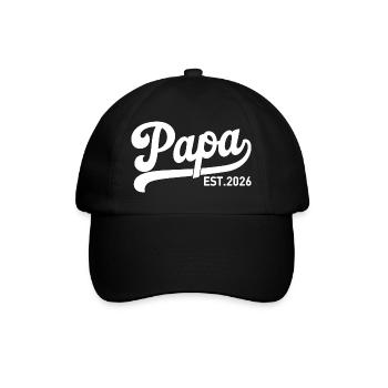 Papa 2026 Werdender Papa 2026 - Baseballkappe - Schwarz/Schwarz - Vorne