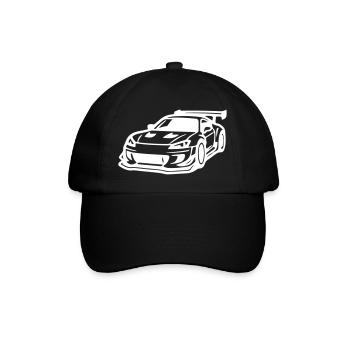 Auto Sportwagen Autorennen - Baseballkappe - Schwarz/Schwarz - Vorne