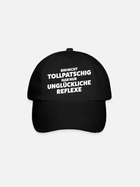 Unglueckliche Reflexe Spruch Shirt - Baseballkappe - Schwarz/Schwarz