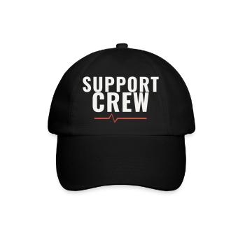 Support Crew Marathon Lauf Team Motivation Sport - Baseballkappe - Schwarz/Schwarz - Vorne