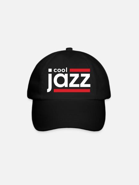 Cool-Jazz-Logo mit roten Balken - Baseballkappe - Schwarz/Schwarz