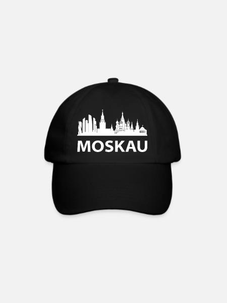 Moskau Skyline - Baseballkappe - Schwarz/Schwarz