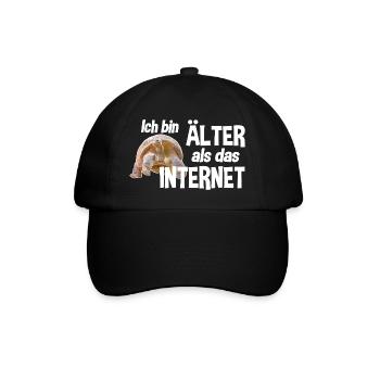 Ich bin älter als das Internet - Schildkröte - Baseballkappe - Schwarz/Schwarz - Vorne