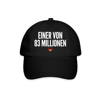 Einer Von 83 Millionen - Baseballkappe - Schwarz/Schwarz - Vorne