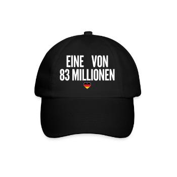Eine von 83 Millionen - Baseballkappe - Schwarz/Schwarz - Vorne
