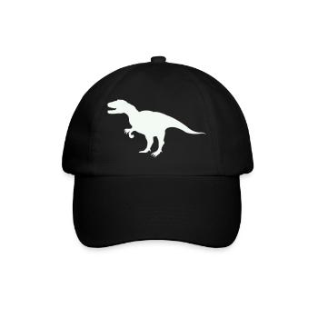T-Rex Silhouette im Retro-Look - Baseballkappe - Schwarz/Schwarz - Vorne