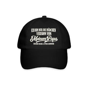 Mädchen Version Von Meinem Papa - Baseballkappe - Schwarz/Schwarz - Vorne