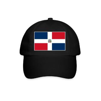 Dominican Republic Flag Classic Frame - Baseballkappe - Schwarz/Schwarz - Vorne
