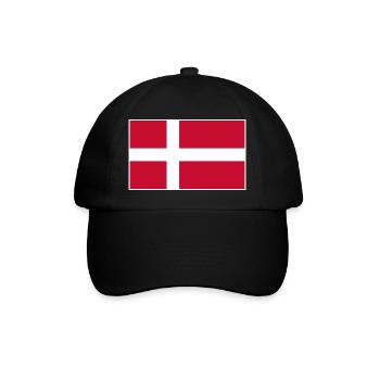 Denmark Flag Classic Frame - Baseballkappe - Schwarz/Schwarz - Vorne