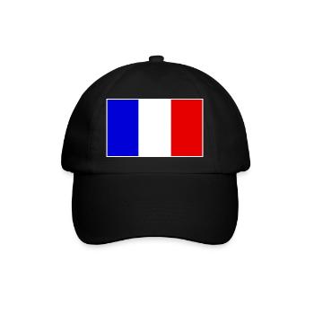 France Flag Classic Frame - Baseballkappe - Schwarz/Schwarz - Vorne
