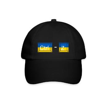 Ctrl - Z / Ctrl minus Z / no war / Ukraine - Russ - Baseballkappe - Schwarz/Schwarz - Vorne