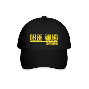 Fußball Geschenk Dortmund Ruhrpott - Baseballkappe - Schwarz/Schwarz - Vorne