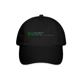 Linux-Terminal - Baseballkappe - Schwarz/Schwarz - Vorne
