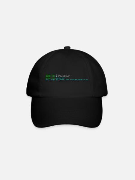 Linux-Terminal - Baseballkappe - Schwarz/Schwarz