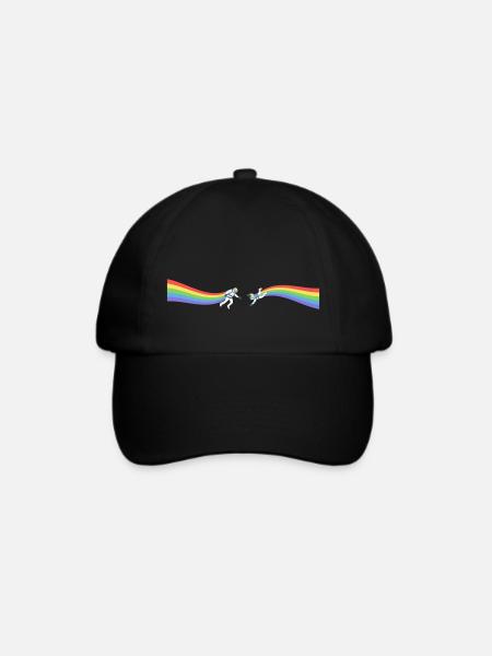 Pride Astronaut Regenbogen LGBT CSD Gay Geschenk - Baseballkappe - Schwarz/Schwarz