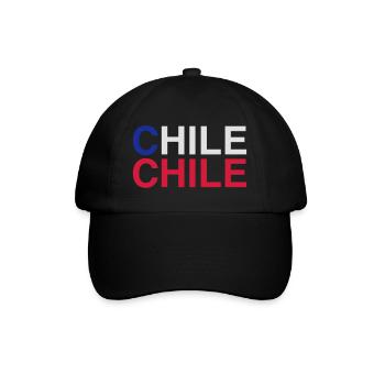 CHILE Flagge - Baseballkappe - Schwarz/Schwarz - Vorne