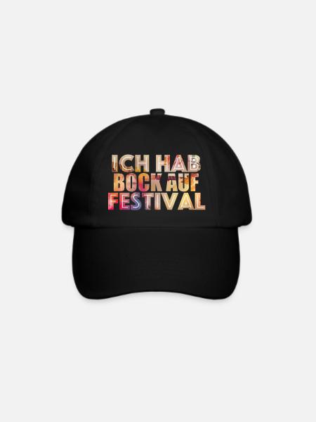 Ich hab Bock auf Festival - Baseballkappe - Schwarz/Schwarz