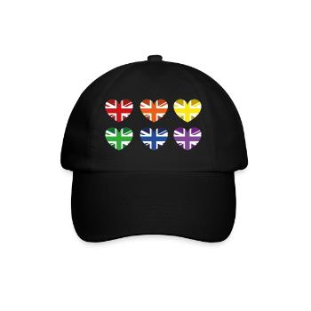 BRITISCHE REGENBOGENFLAGGE - Baseballkappe - Schwarz/Schwarz - Vorne