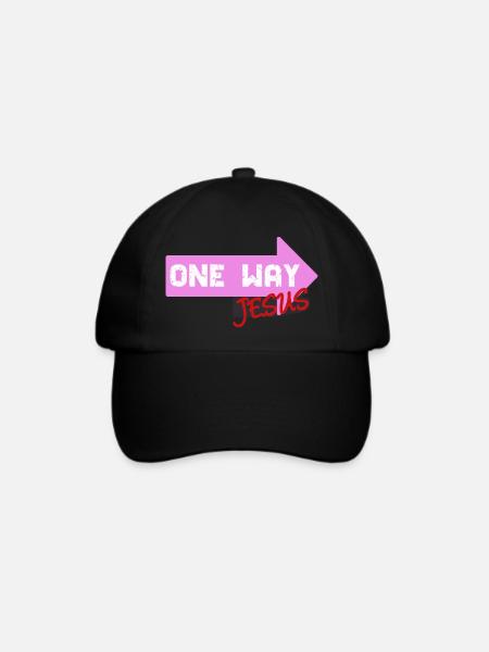 One Way Jesus Schriftzug als coole Geschenkidee - Baseballkappe - Schwarz/Schwarz