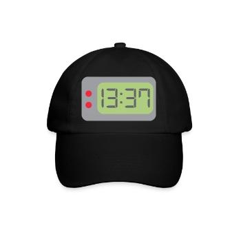 Uhr 1337 - Baseballkappe - Schwarz/Schwarz - Vorne