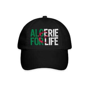 Algerien für das Leben Grunge vect - Baseballkappe - Schwarz/Schwarz - Vorne